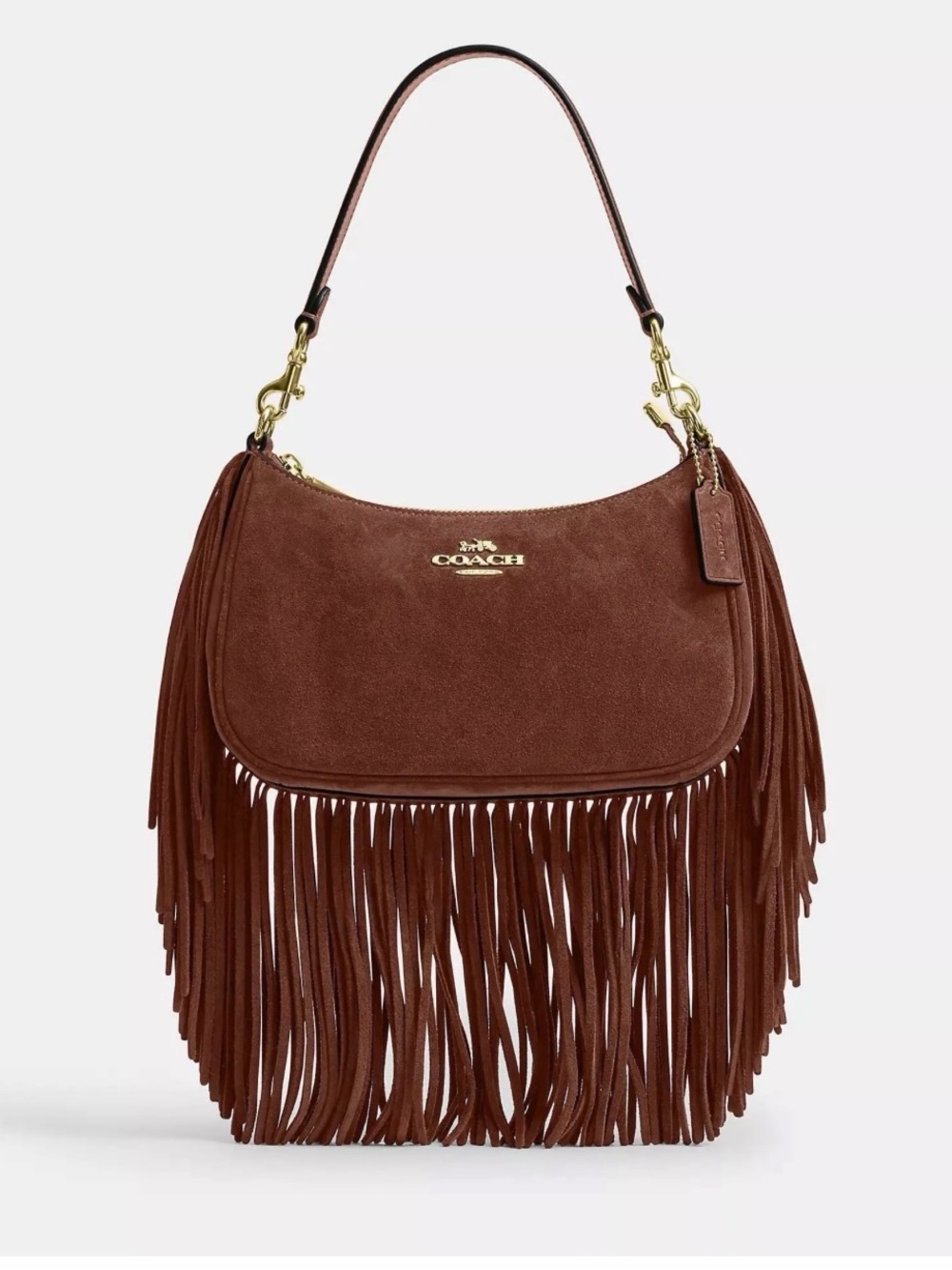 Coach Chestnut Suede Fringe Shoulder Bag (SOLD OUT) New With Tags